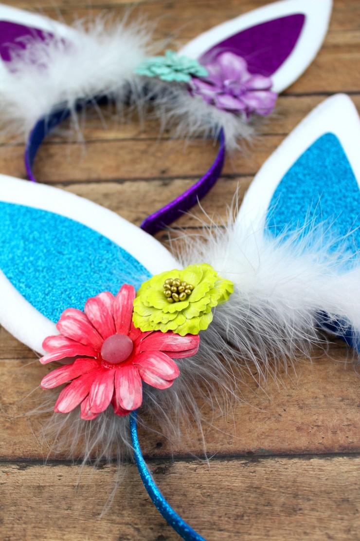 These adorable bunny headbands are an easy diy project that results in a pretty headband perfect for Easter and everyday wear!