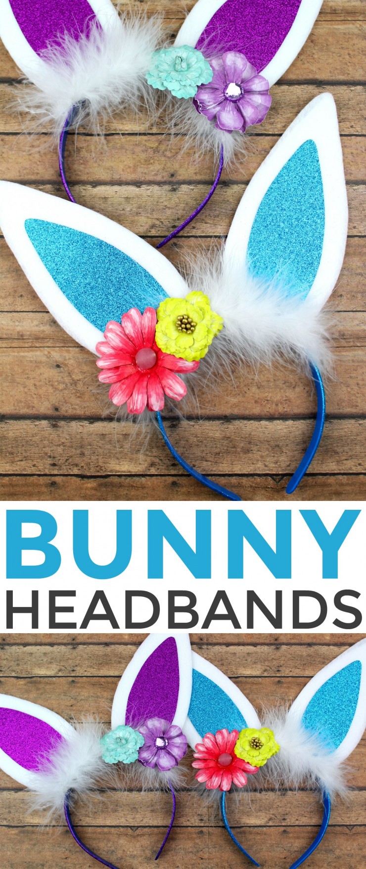 These adorable bunny headbands are an easy diy project that results in a pretty headband perfect for Easter and everyday wear!