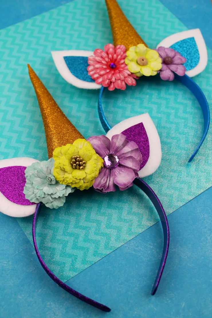 These adorable unicorn headbands are an easy diy project that results in a pretty headband any unicorn lover would be proud to wear!