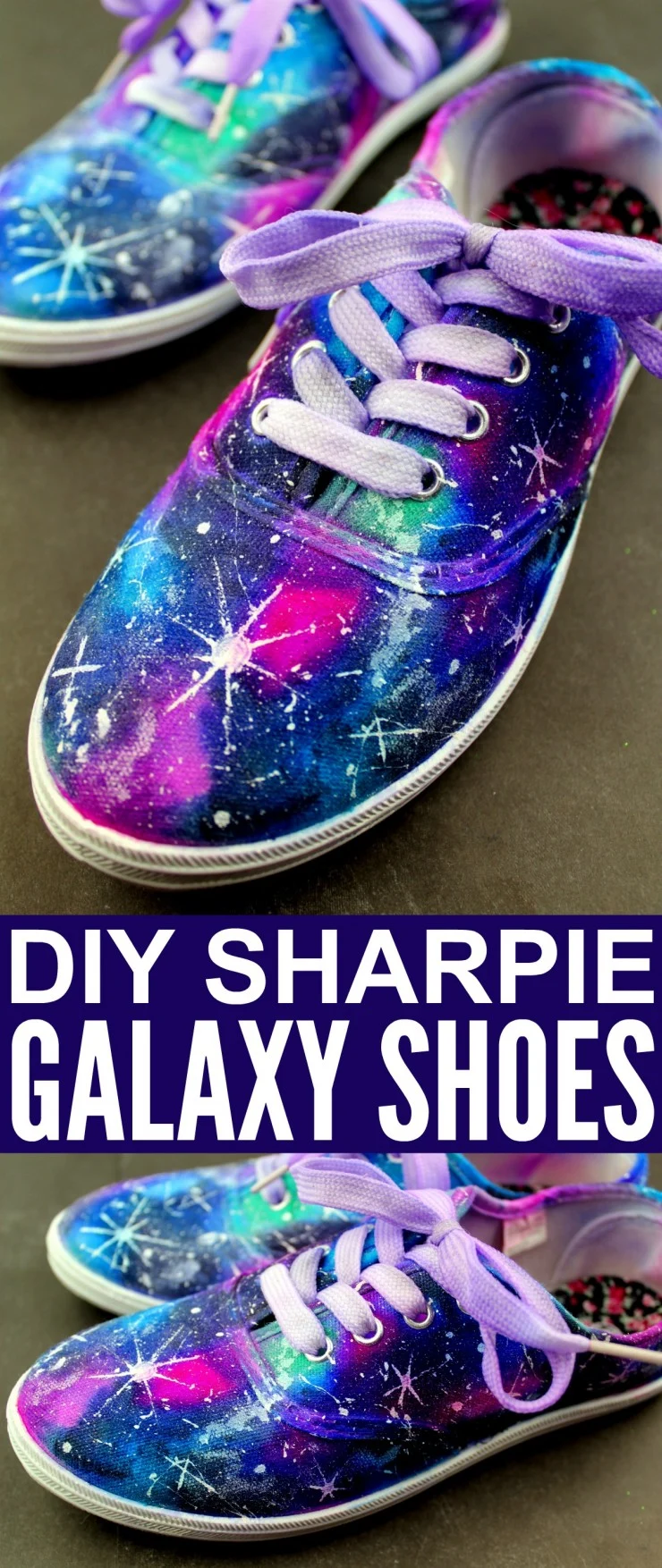 These DIY Sharpie Galaxy Shoes are a fun project you can make at home to create your own customised shoes with a look that is out of this world! 