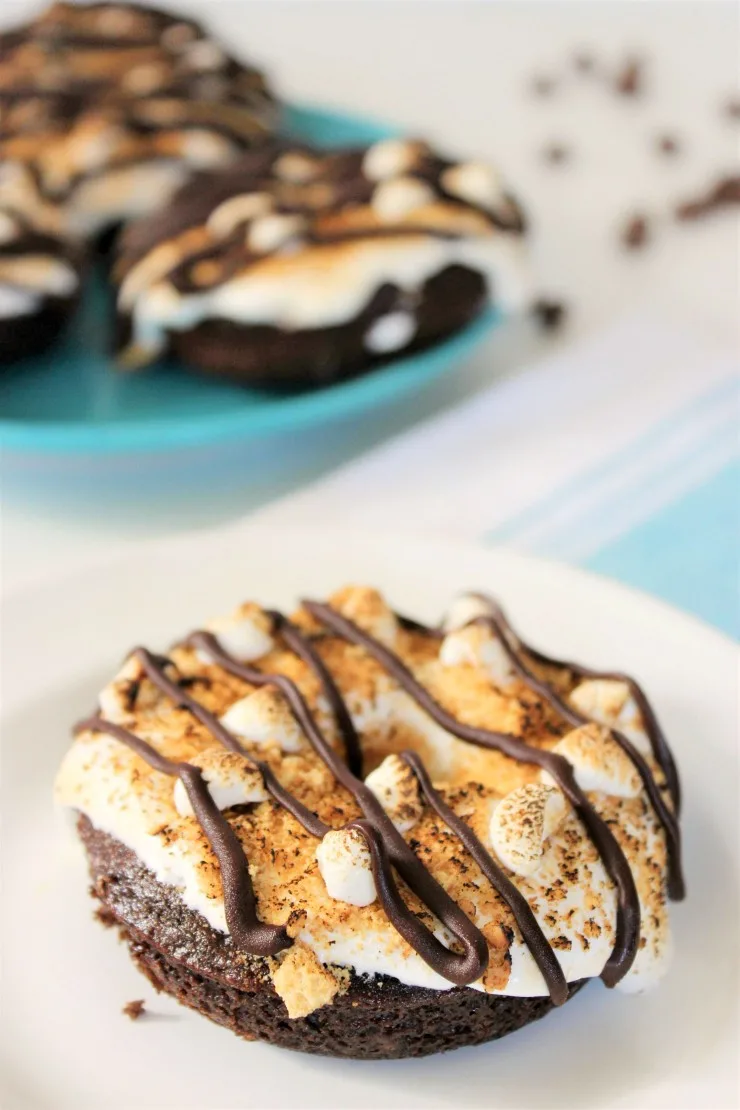These indulgent S’Mores Chocolate Donuts are a real treat you are sure to enjoy, even if you can't sit by a camp fire. 