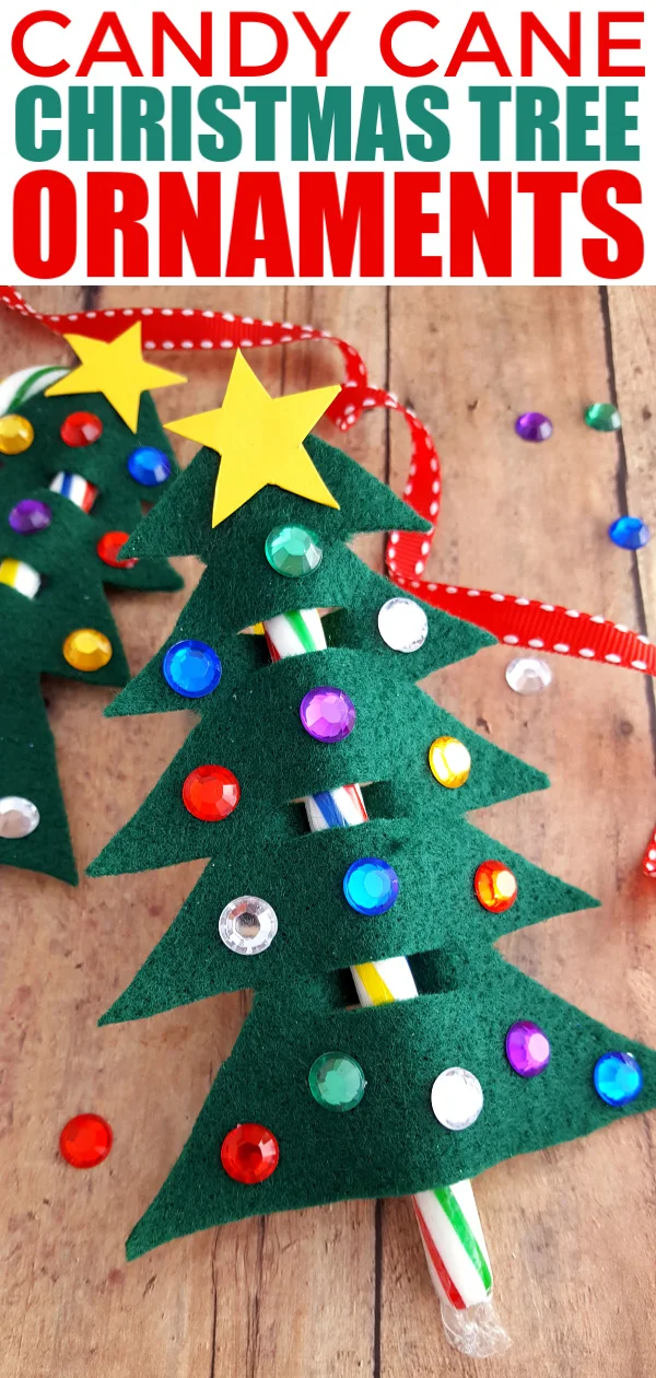 This Candy cane Christmas tree ornament is a fun craft for kids – classrooms, play dates, Christmas parties, etc. Give as a little gift, add to a wrapped gift to make it extra special!