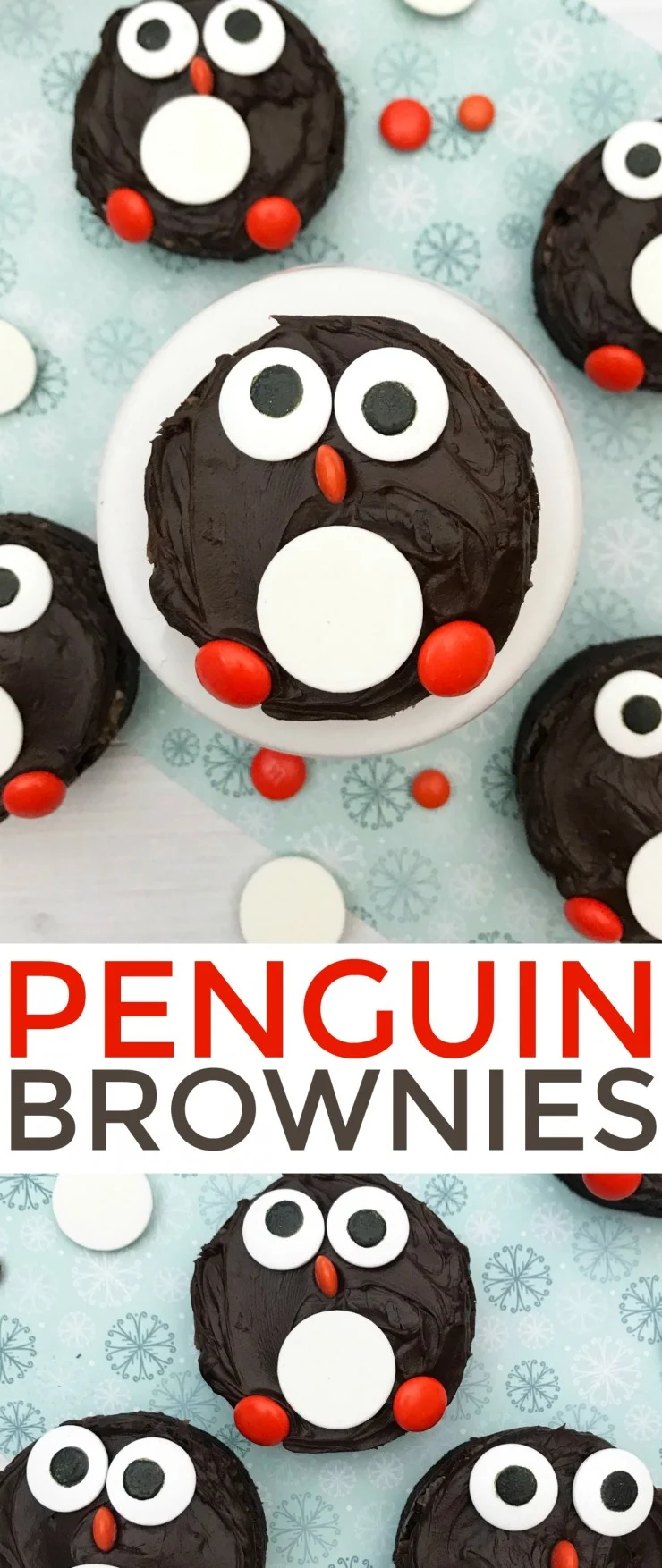 These adorable and tasty Penguin Brownies are a fun Christmas dessert for kids (and kids at heart!)