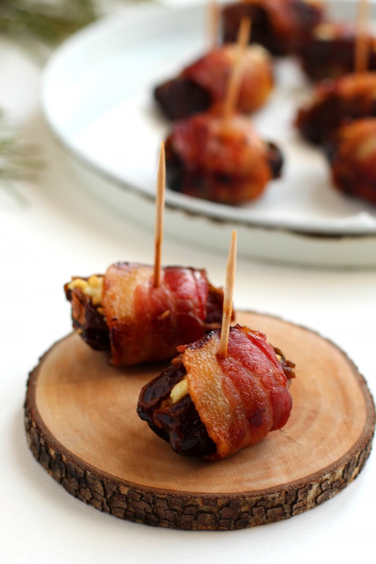 These Bacon Wrapped Dates with Goat Cheese are a perfect holiday appetizer. This is one of those party foods that will have everyone asking you for the recipe!