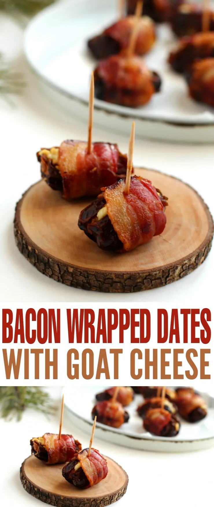 These Bacon Wrapped Dates with Goat Cheese are a perfect holiday appetizer. This is one of those party foods that will have everyone asking you for the recipe!