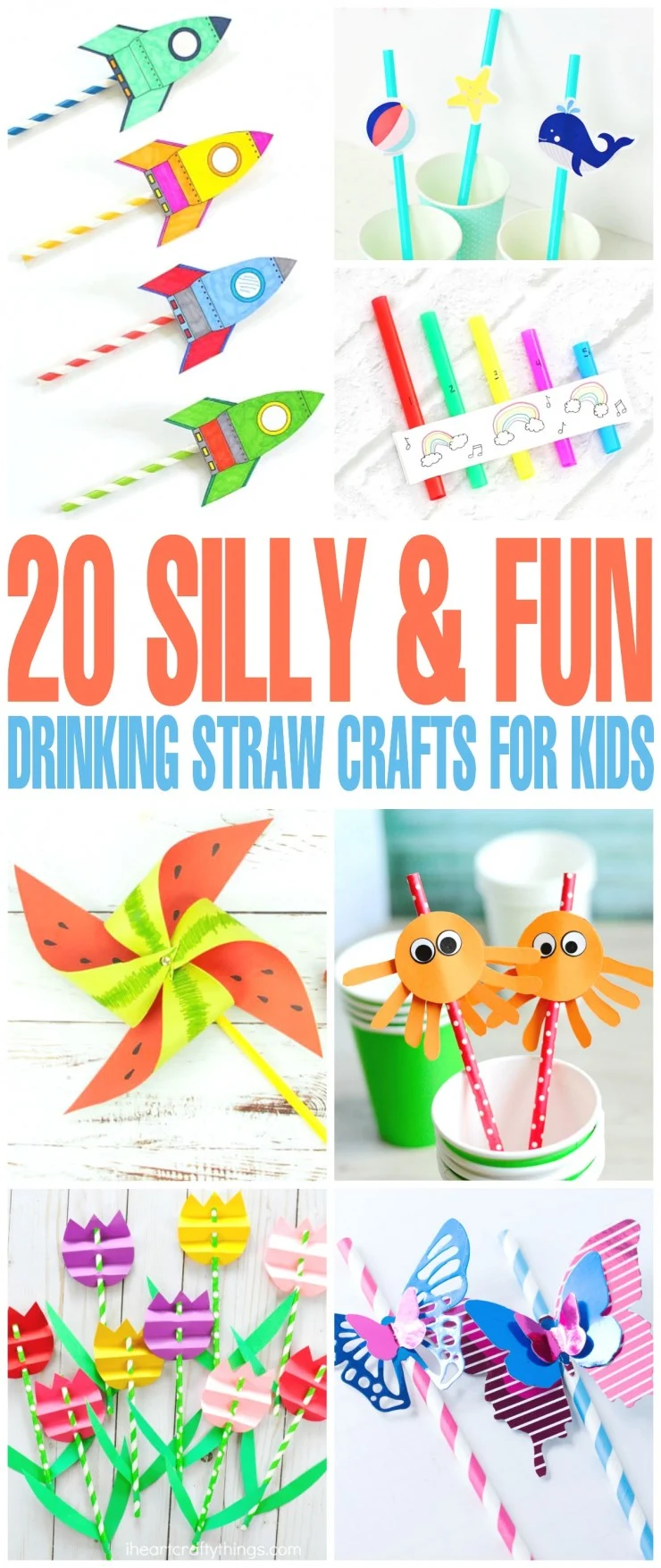 Looking for inexpensive crafts to make with straws? Check out these 20 silly & fun drinking straw crafts kids!