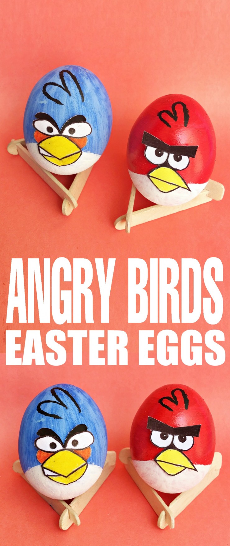 These Angry Birds Easter Eggs are super easy to make and perfect for any Angry Birds fans to make and display this Easter season thanks to the included FREE printable template!