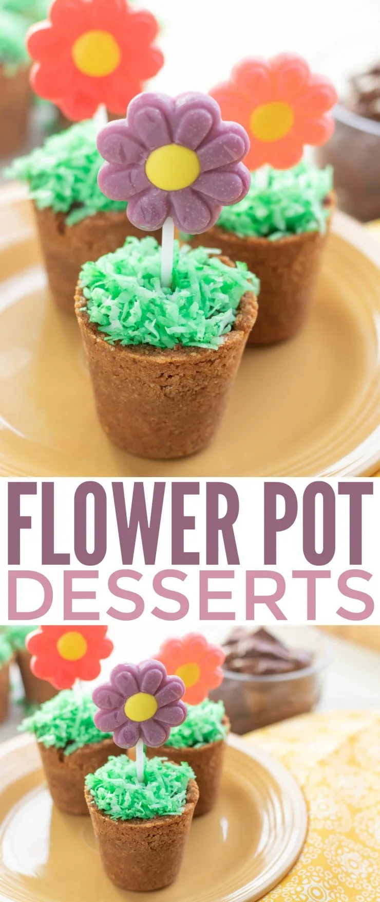  These Spring Flower Pot Desserts are a darling dessert for spring! Kids will love making, and eating them with mom, they are a fun Easter party treat for kids too.