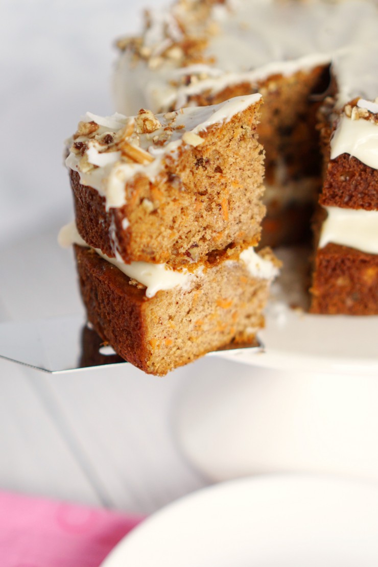 This classic Carrot Cake recipe results in a perfectly moist cake topped off with a delicious cream cheese frosting that will have you asking for seconds!