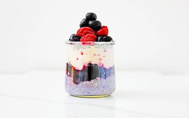 If you love berries, you will love this pudding recipe.  It's bursting with berry flavours, and so colourful and inviting to eat, and and can be made ahead so you can just grab one out of the fridge and be on your way with a delicious healthy snack, or breakfast.
