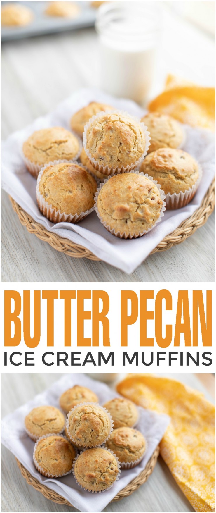 These Butter Pecan Ice Cream Muffins are not only inspired by the classic treat but also feature the actual ice cream as an ingredient! 