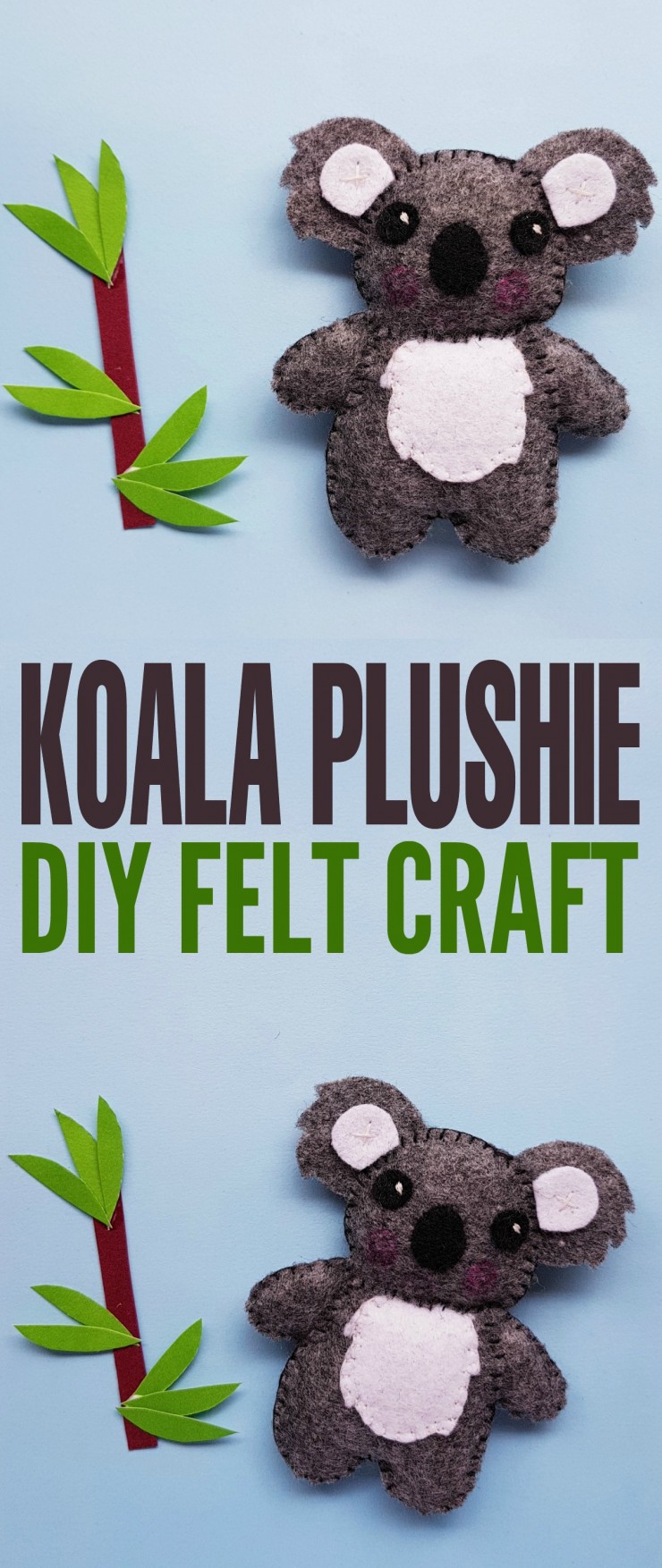 This adorable DIY Koala Plushie Felt Craft is a fun craft for kids to practice sewing.