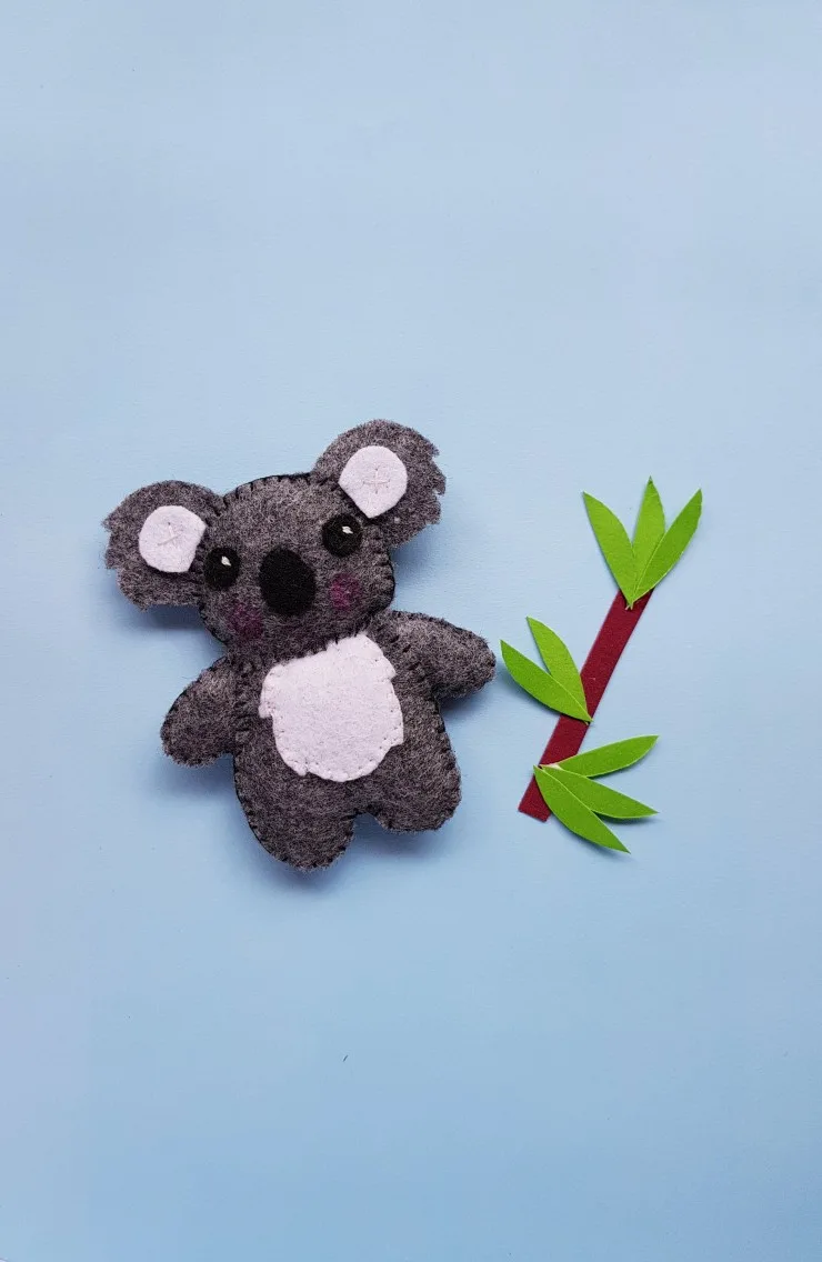 This adorable DIY Koala Plushie Felt Craft is a fun craft for kids to practice sewing.