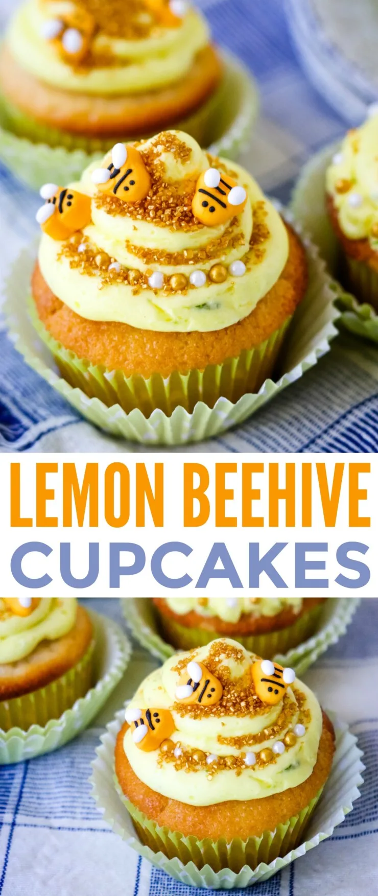 These Lemon Beehive Cupcakes are as delicious as they are stunning. A perfect additon to any party - they make a yummy treat for baby showers, themed birthdays, picnics and more!