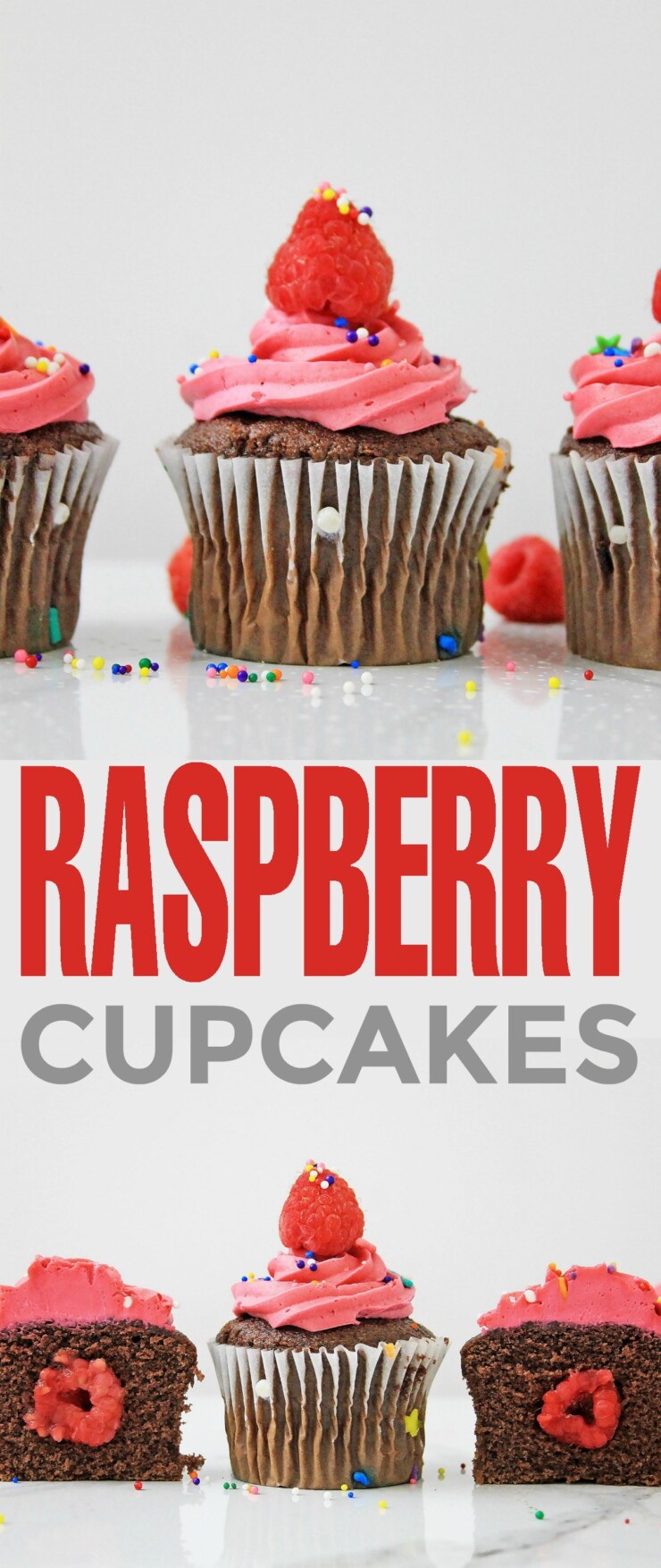 These raspberry cupcakes will take you back to summer time - they're so good, easy to make, and a real treat everyone is sure to love with a juicy, unexpected surprise inside. 