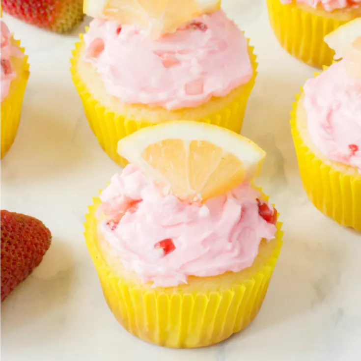 Lemon Strawberry Cupcakes