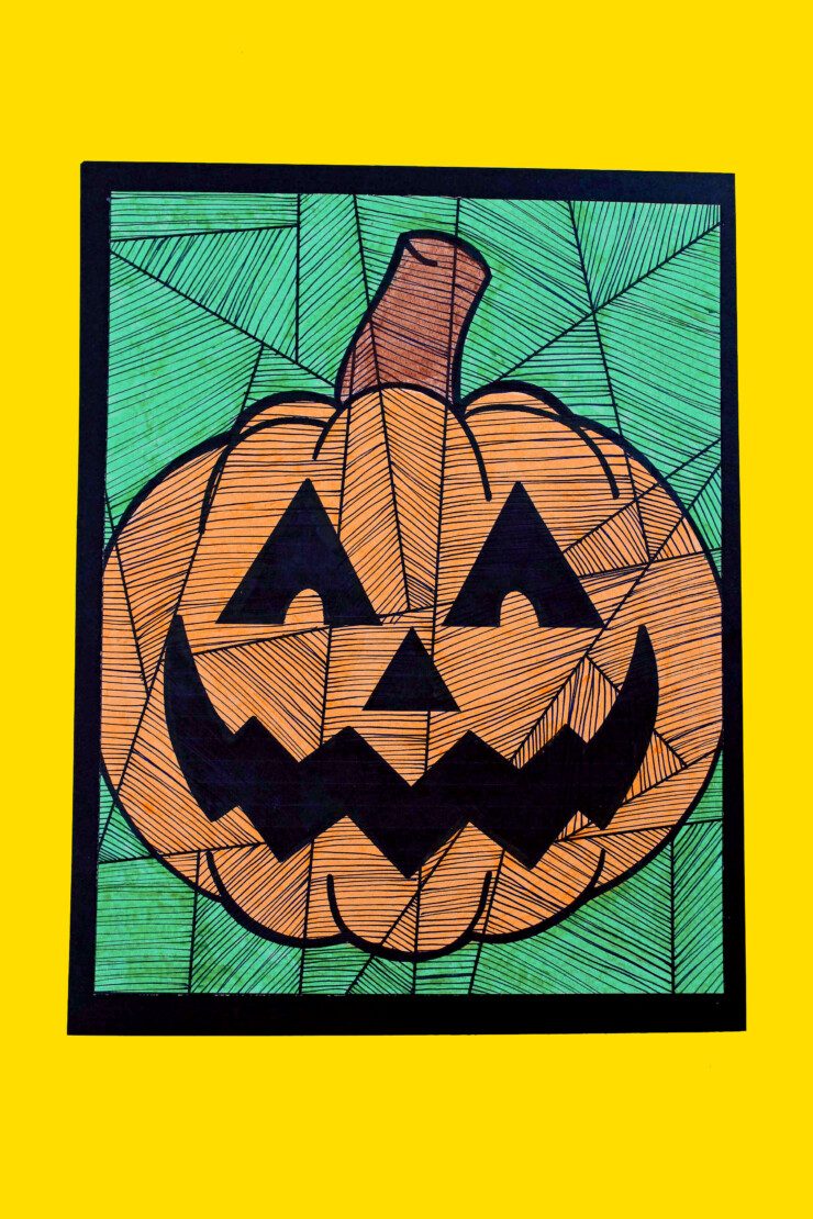 This Line Study Pumpkin Art for Kids is a fun project for Halloween that will let kids get really creative with lines and colours. 