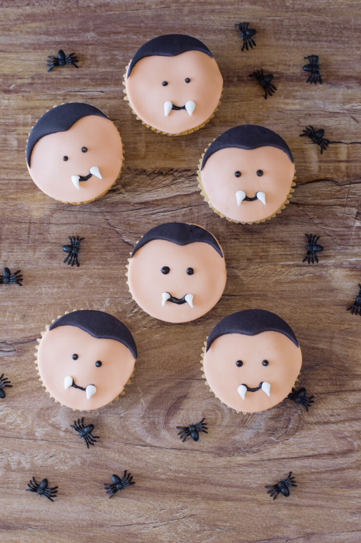 These adorable Vampire Cupcakes are easy to make and decorate - a fun treat for classroom Halloween parties!