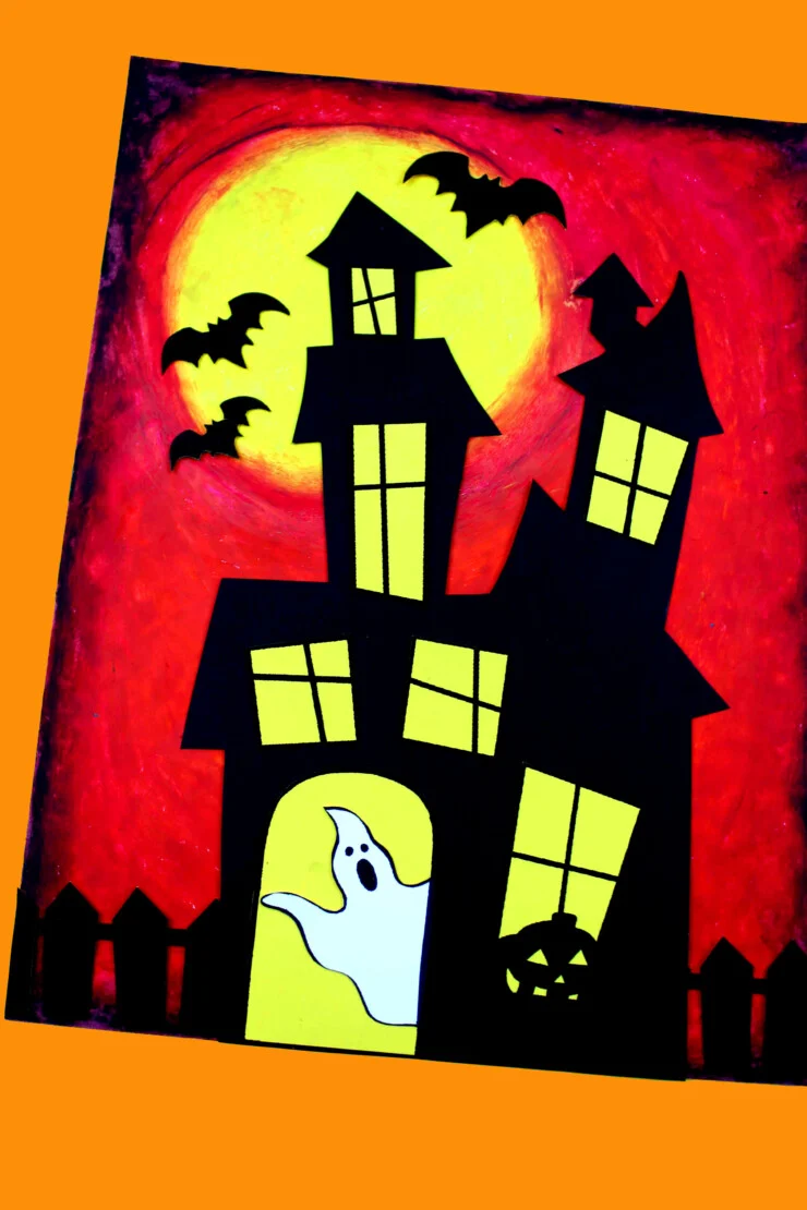 This Oil pastel haunted house craft for kids is a fun and easy project to celebrate the season and create spooky decor. 