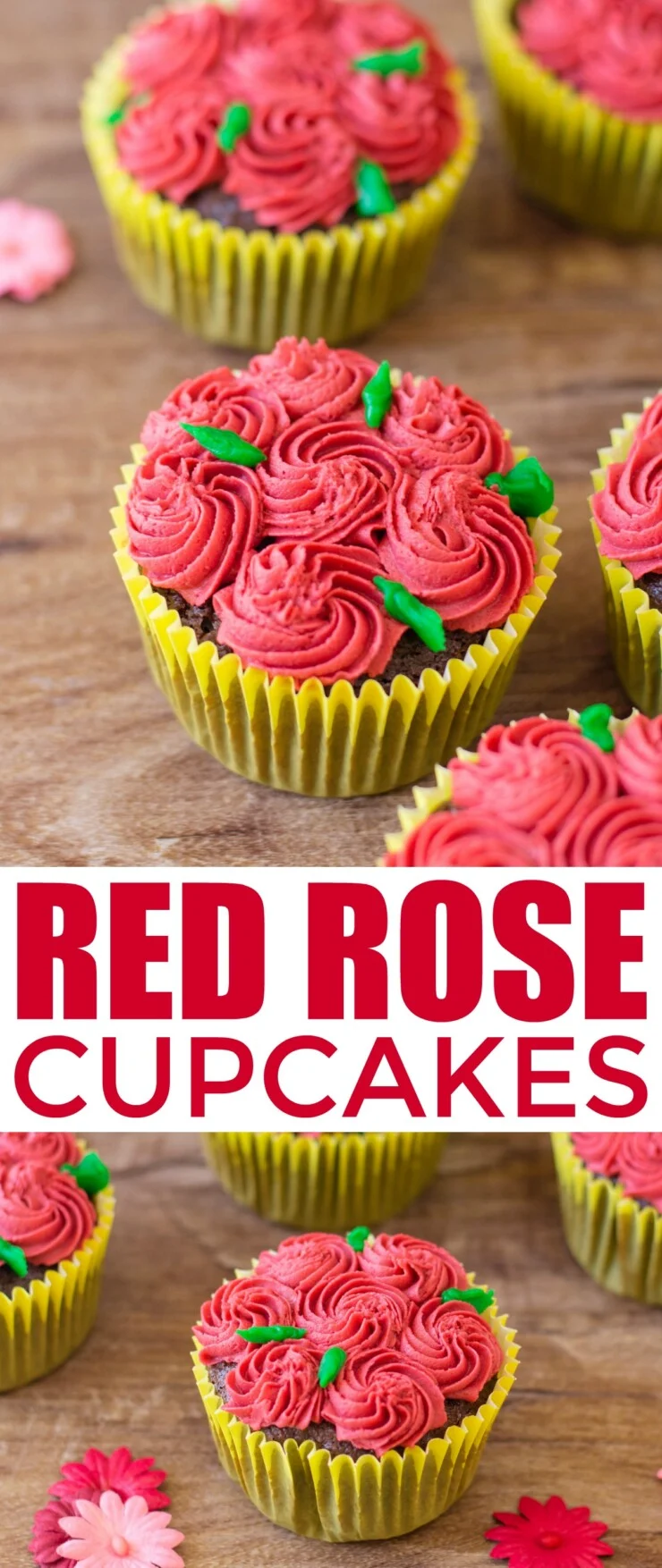 These Red Rose Cupcakes are a sweet treat perfect for garden parties, valentines day or just to show someone you care.