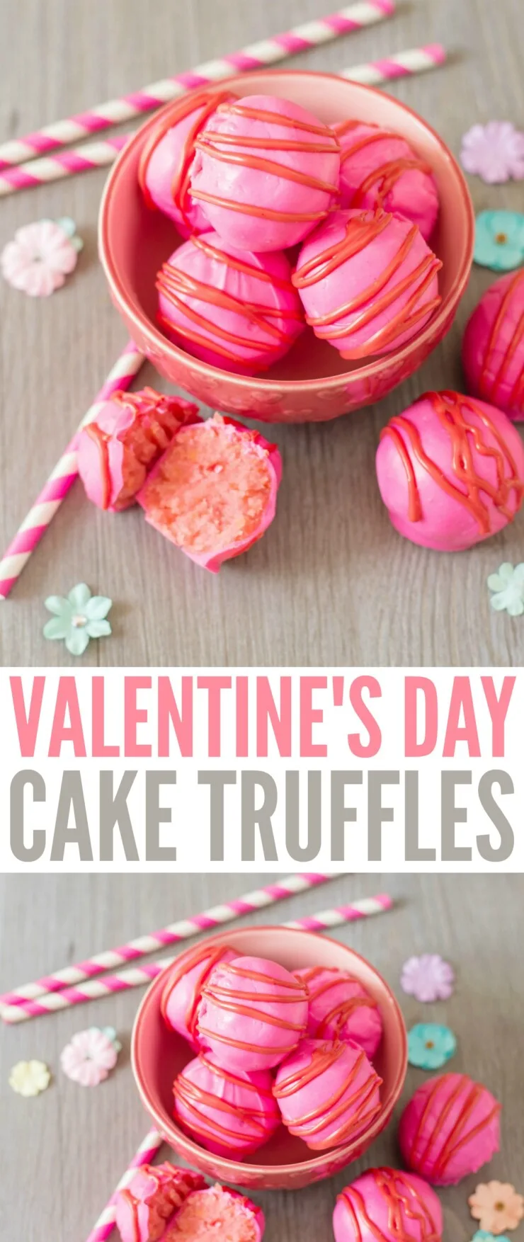 These Valentine's Day Cake Truffles are sure to impress everyone this Valentine’s Day! These little bites of creamy cake covered in chocolate are just so delicious. Valentine's Day Cake Balls are easy to make and perfectly festive.