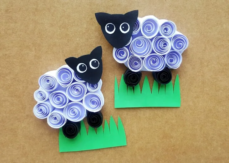Kids will love making these cute little Quilled Paper Sheep as their next craft project. Use them on cards, glue them onto popsicle sticks to make bookmarks, turn them into magnets… the possibilities for these little cuties are endless!