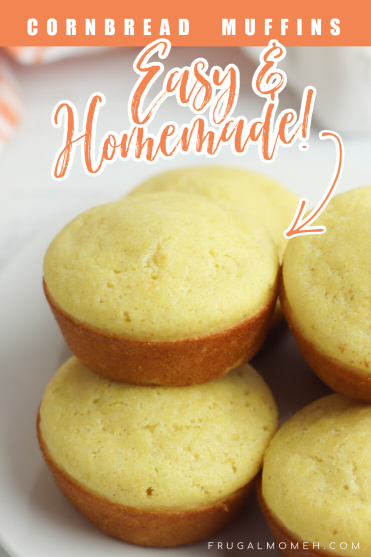 These basic homemade cornbread muffins are easy to make from scratch. This recipe yields a moist corn muffin that are just sweet enough to complement the cornmeal. Serve while they are still hot and fresh from the oven smothered in butter!