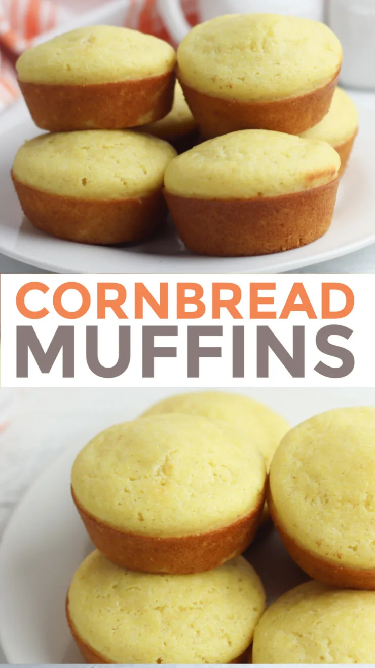 These basic homemade cornbread muffins are easy to make from scratch. This recipe yields a moist corn muffin that are just sweet enough to complement the cornmeal. Serve while they are still hot and fresh from the oven smothered in butter!