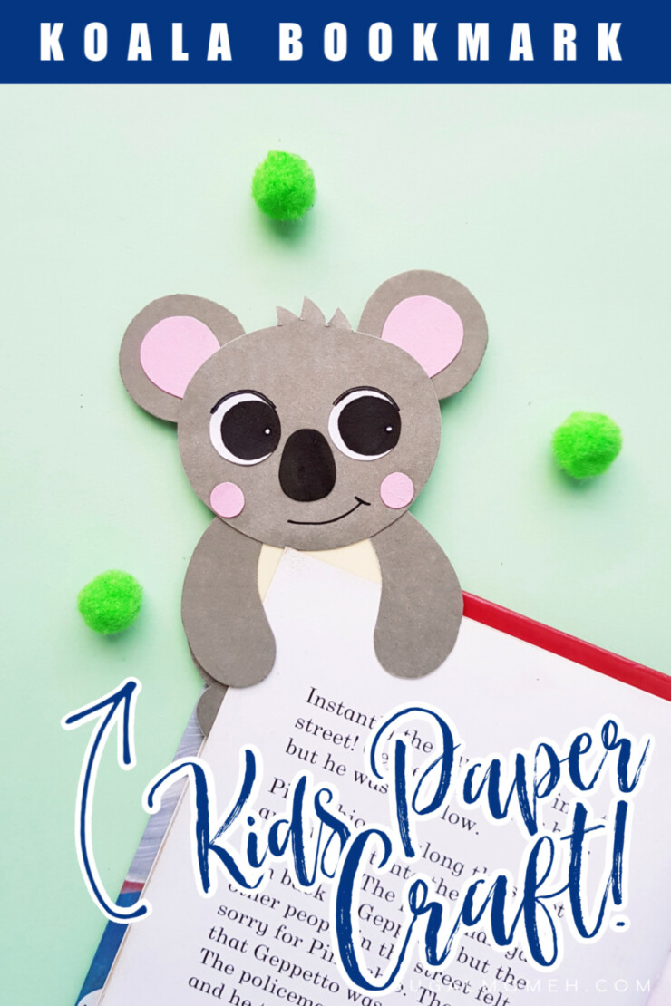 These Koala Bookmarks are a cute kids paper craft that is made easy with a free printable template. The Koala hugs your books pages,marking your spot.