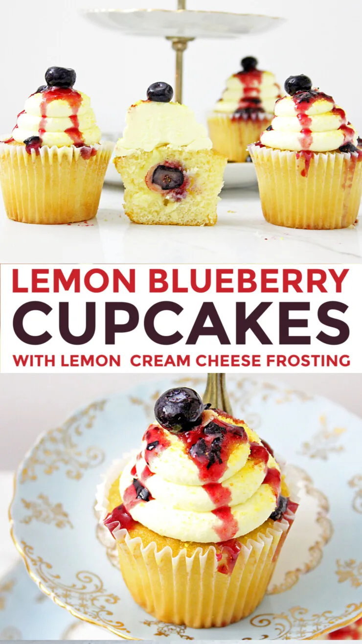  These Lemon Blueberry Cupcakes with Lemon Cream Cheese Frosting are a lemon lovers delight.  They taste like summer with their light and soft texture, they're loaded with blueberries, and topped with a tangy sweet cream cheese frosting.  These will definitely go in your favorites file.  You're gonna' love them! 