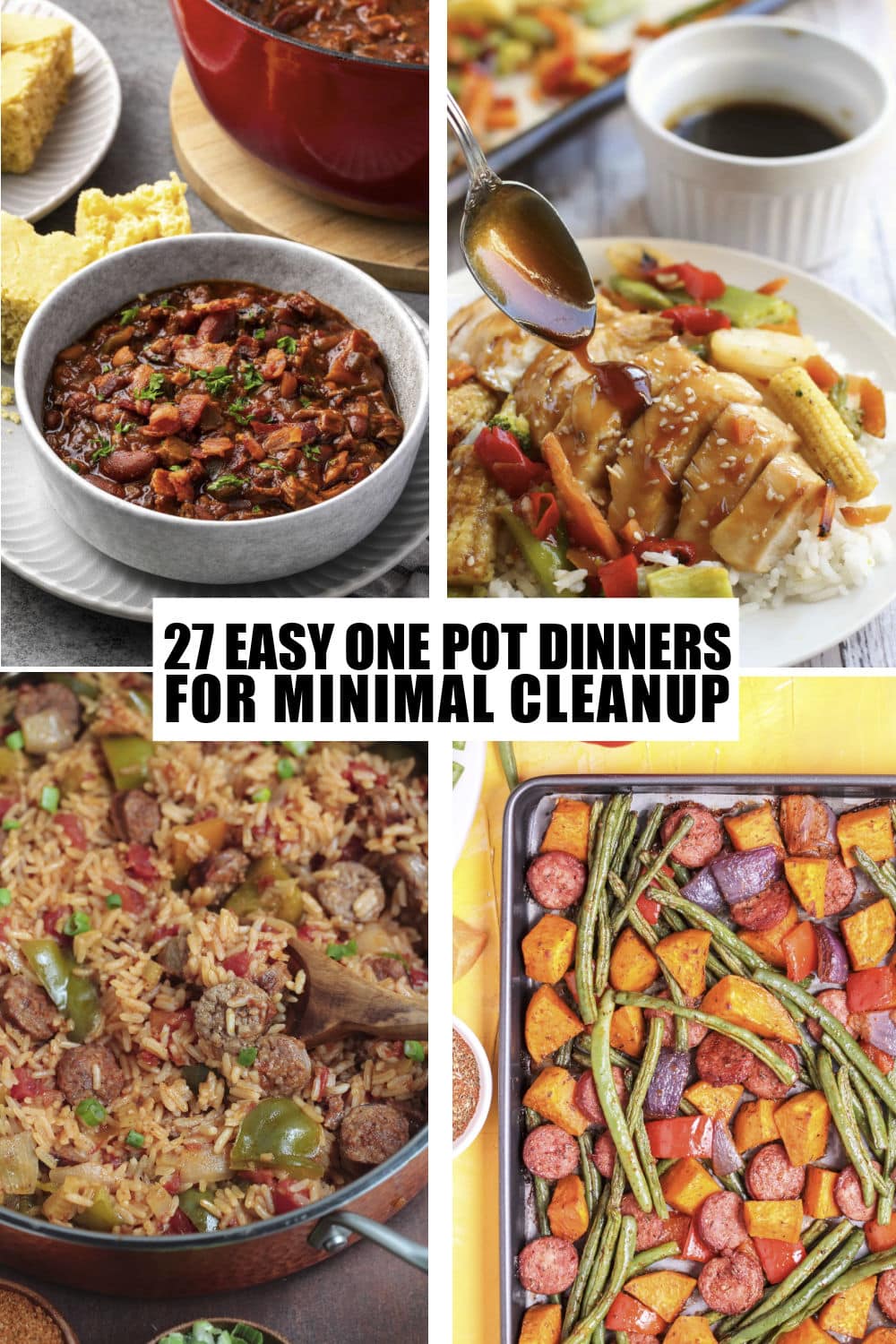 Why spend ages cleaning up after dinner when you can use recipes for dishes that only call for one pot or pan? Our favorite weeknight dinners are easy to make and even easier to clean up. These easy one-pot dinnner recipes are prepared in a single pot, sheet pan or skillet. Discover 27 easy one-pot dinner recipes that are delicious and perfect for minimal cleanup. Enjoy quick, flavorful meals with less mess!