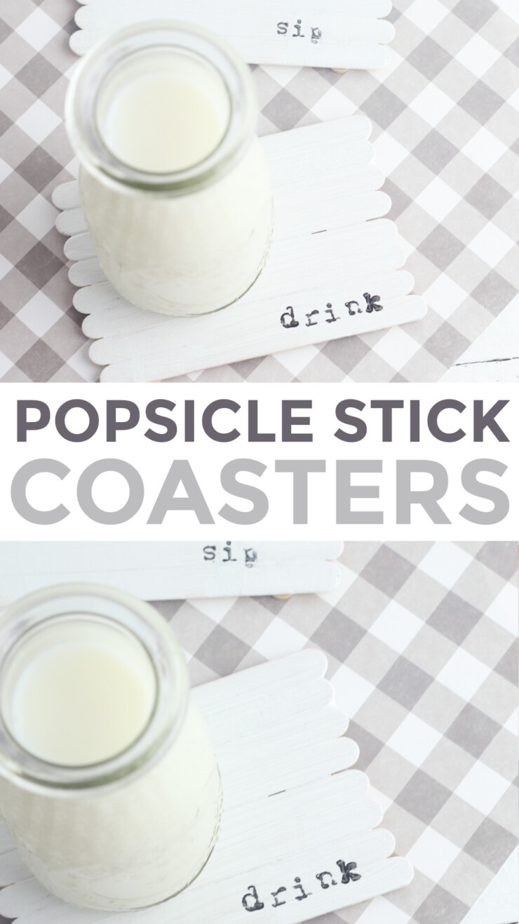  These cute and easy Popsicle stick coasters are super cheap to make and look great! You could customize these with any stamps or colours of your choice.