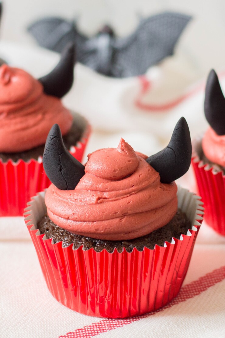 These easy Devil Cupcakes are perfect for even the most novice home baker to perfect. Make them for your class Halloween party or even just for a small celebration at home with your family.