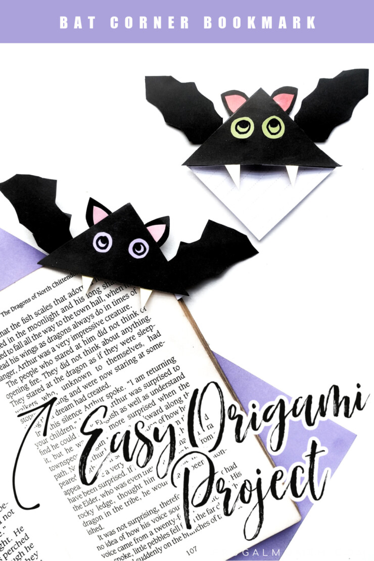 What could be more perfect for a spooky book than these easy to make origami bat corner bookmarks for your favourite Halloween story? 