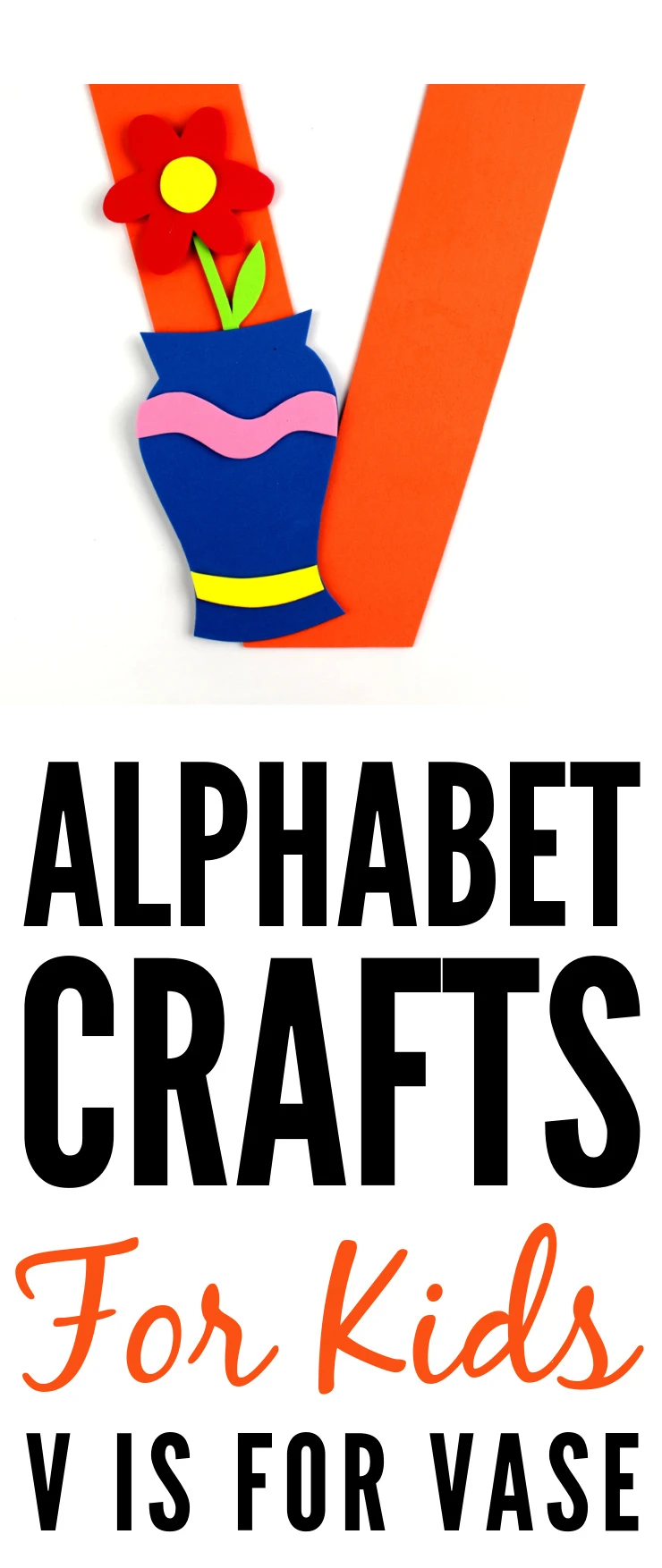 This week in my series of ABCs kids crafts featuring the Alphabet, we are doing a V is for Vase craft. These Alphabet Crafts For Kids are a fun way to introduce your child to the alphabet.