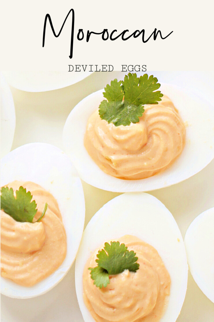 Classic Deviled Eggs get a spicy twist in this Moroccan Deviled Eggs Recipe. A touch of hot harissa and Cilantro add a bit of punch for an addictive flavour.