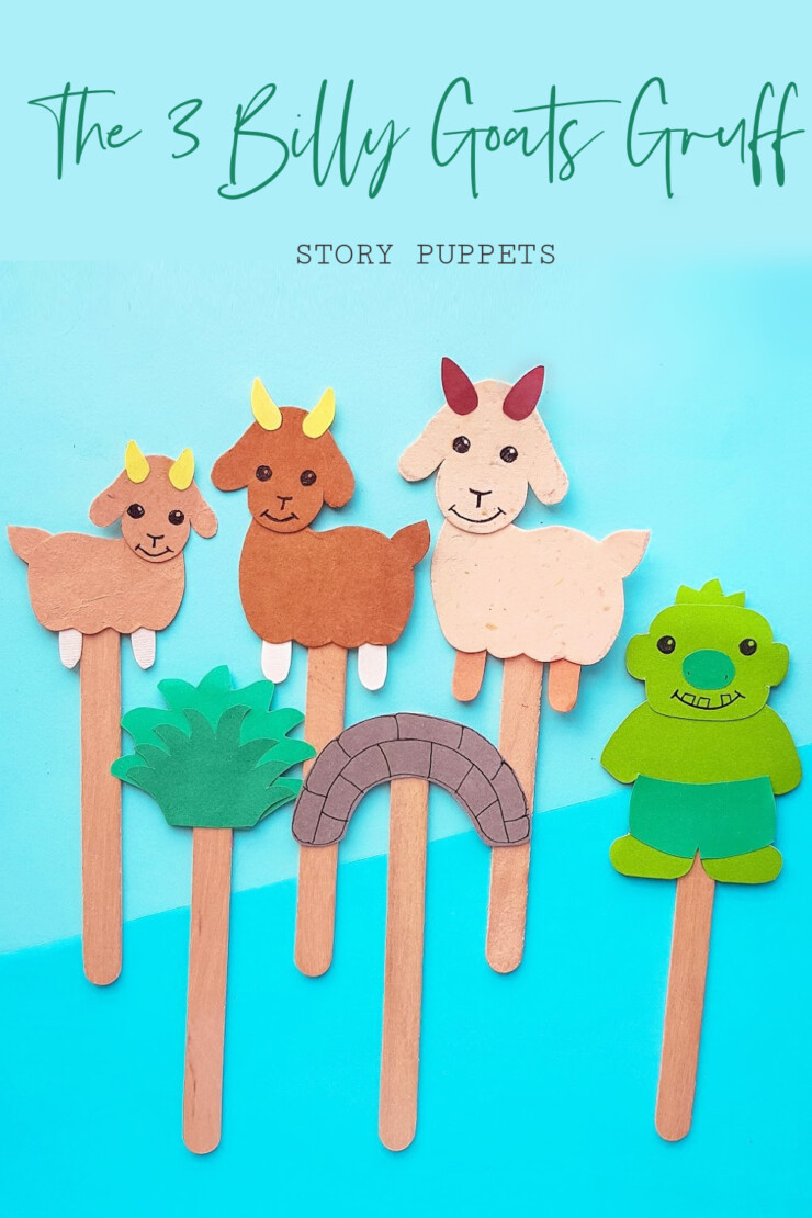 Make The 3 Billy Goats Gruff Story Puppets with just a few craft supplies you probably have on hand and get ready to retell the classic story!