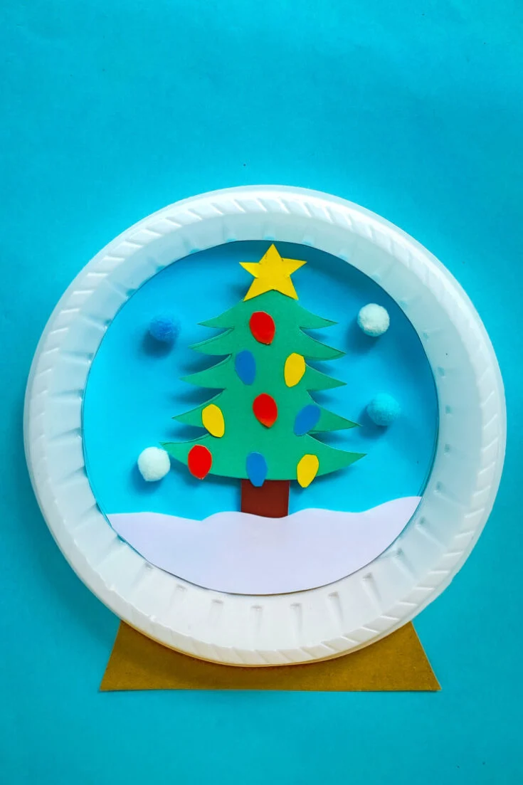 Christmas Tree Paper Plate Snow Globe