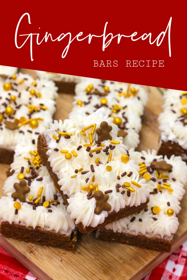     These festive gingerbread bars are frosted with a scrumptious cream cheese frosting that perfectly balances out the spiced sweetness of the bar.
