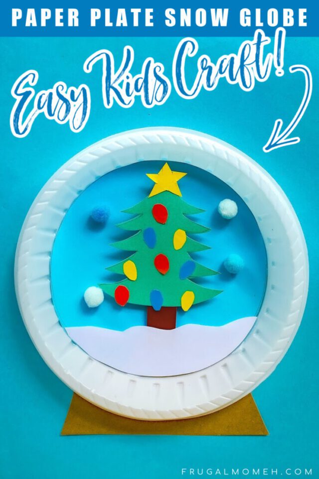 Christmas Tree Paper Plate Snow Globe - Easy Kids Paper Craft