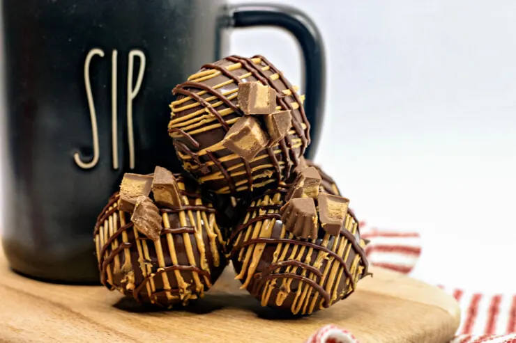 These Peanut Butter Cup Hot Chocolate Bombs are a rich and delicious twist on a basic hot cocoa bomb recipe.