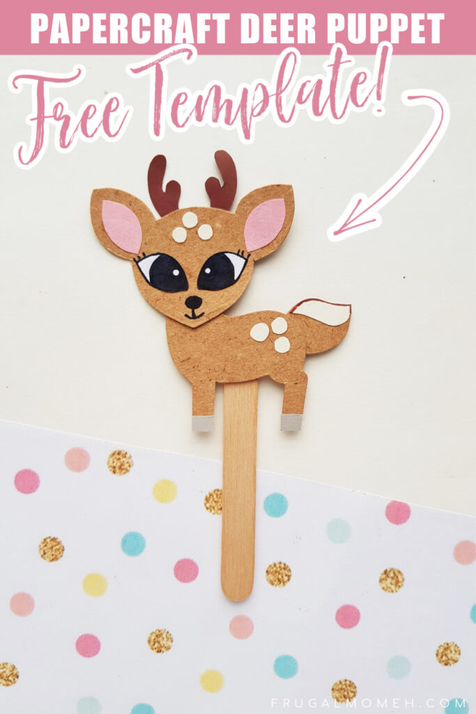 This Papercraft Deer Puppet is an easy kids paperfcraft animal project with a free papercraft template to help you make this cute kids craft.