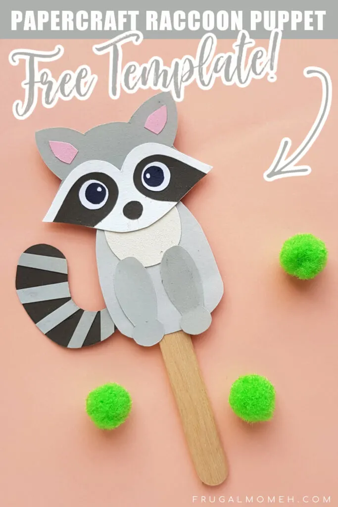 This Papercraft Raccoon Puppet is an easy kids paperfcraft animal project with a free papercraft template to help you make this kids craft.
