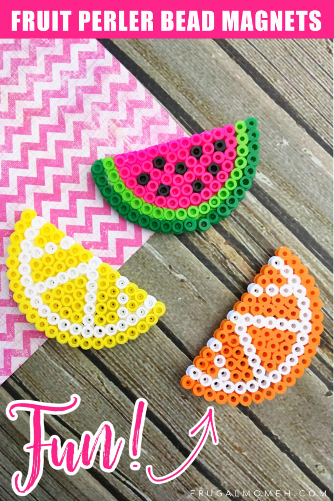 Learn how to make fruit perler bead magnets with this easy tutorial and free templates. This project is such a cute perler bead idea!