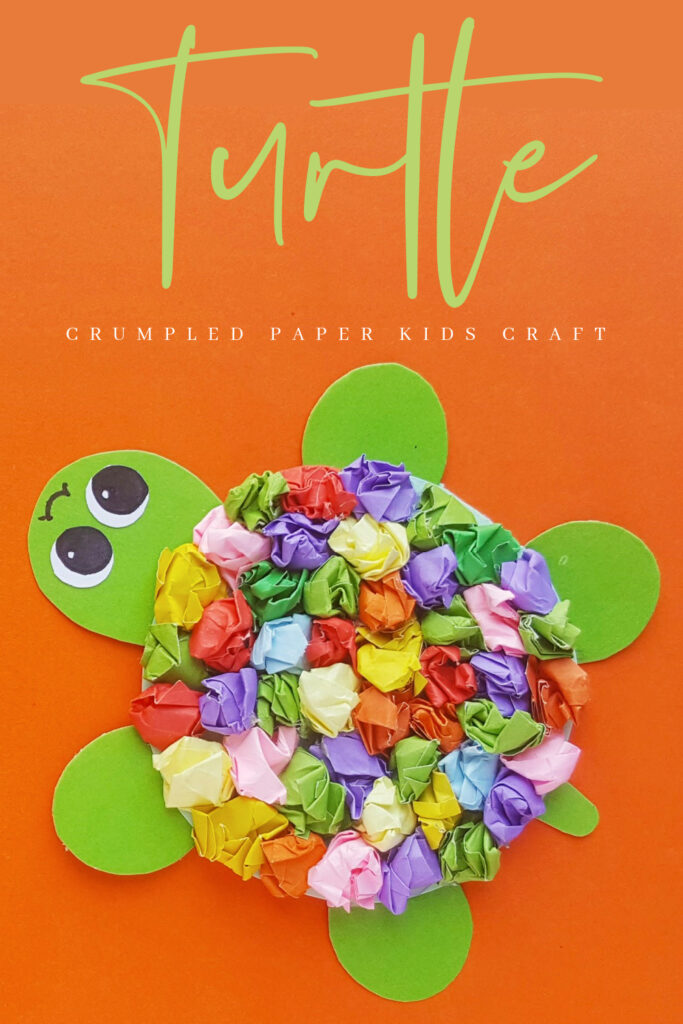 Slow down with this crumpled paper turtle craft for kids. It's a simple but fun kids craft that makes use of only basic craft supplies.