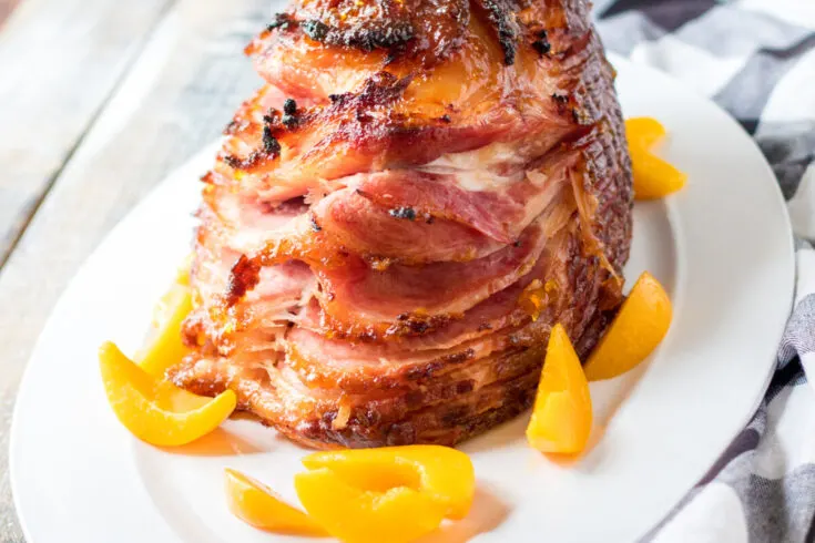 Peach Glazed Spiral Ham