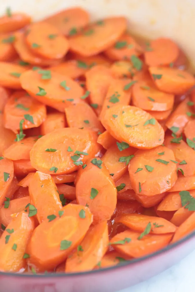 These glazed carrots are smothered in brown sugar and butter for an easy side dish that’s perfect for a holiday meal or weekday dinner.
