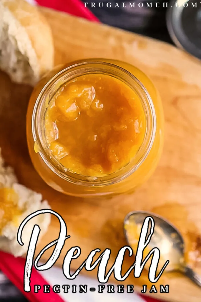 Pectin-Free Peach Jam with Cinnamon and Vanilla - this is a low sugar jam recipe compared to pectin-added recipes but so easy to make!