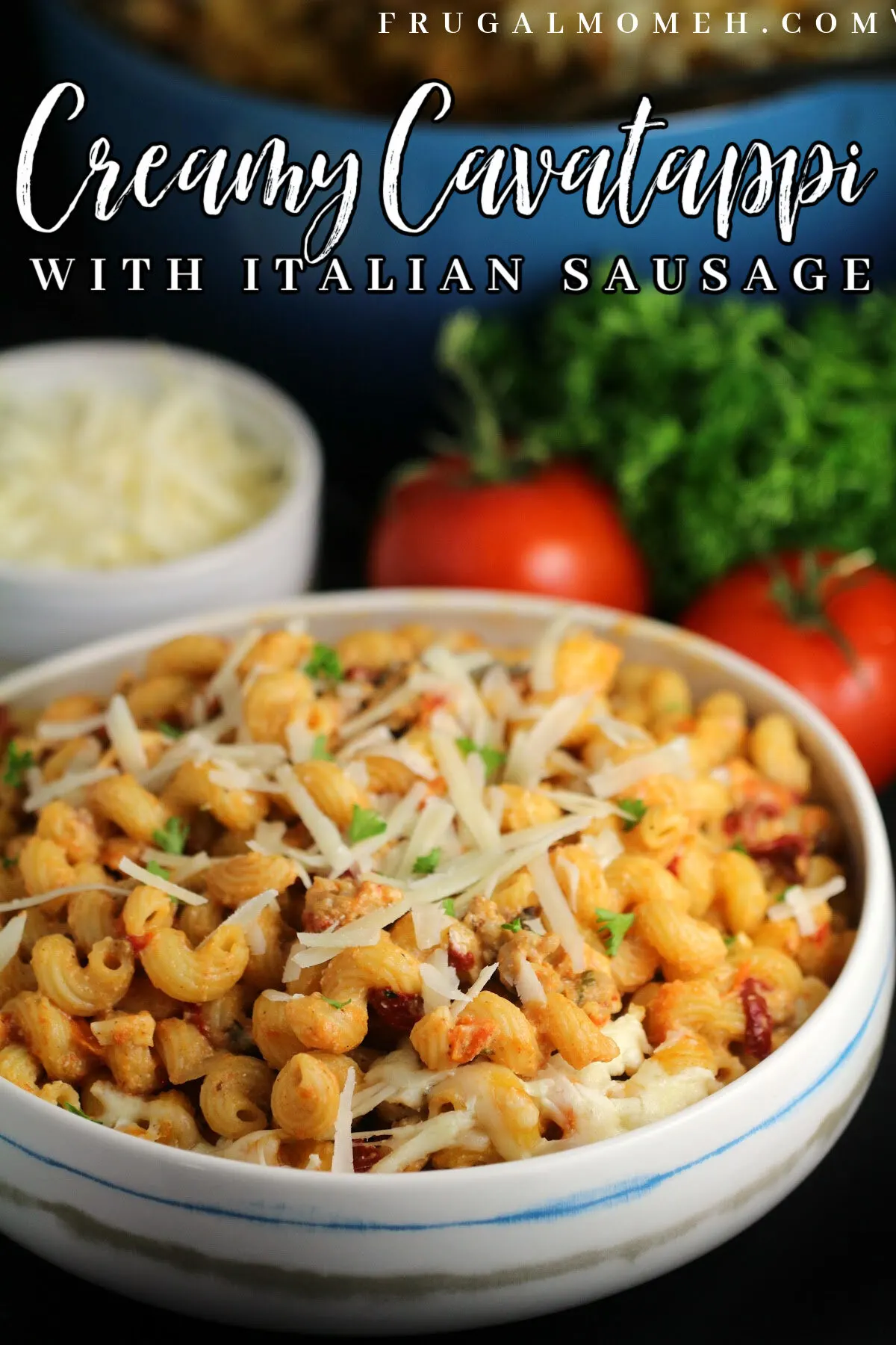 When the weather begins to turn cold, snuggle up with this cozy & Creamy Cavatappi Pasta with Italian Sausage. It's a tasty family dinner.