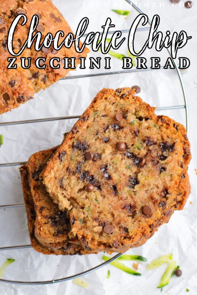 The BEST Chocolate Chip Zucchini Bread Recipe ever! Super moist, soft, and loaded with chocolate chips; it's a tasty way to use up zucchini.